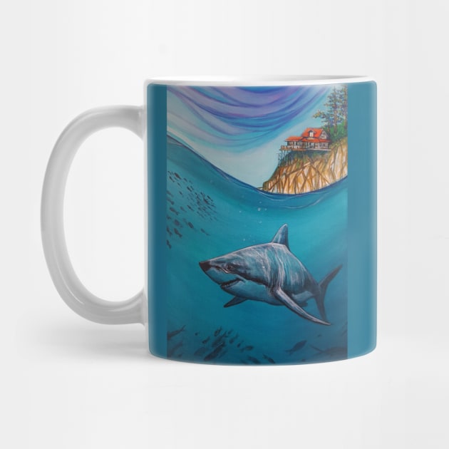 Great White Shark Under the Sea by StephaniePerryArt